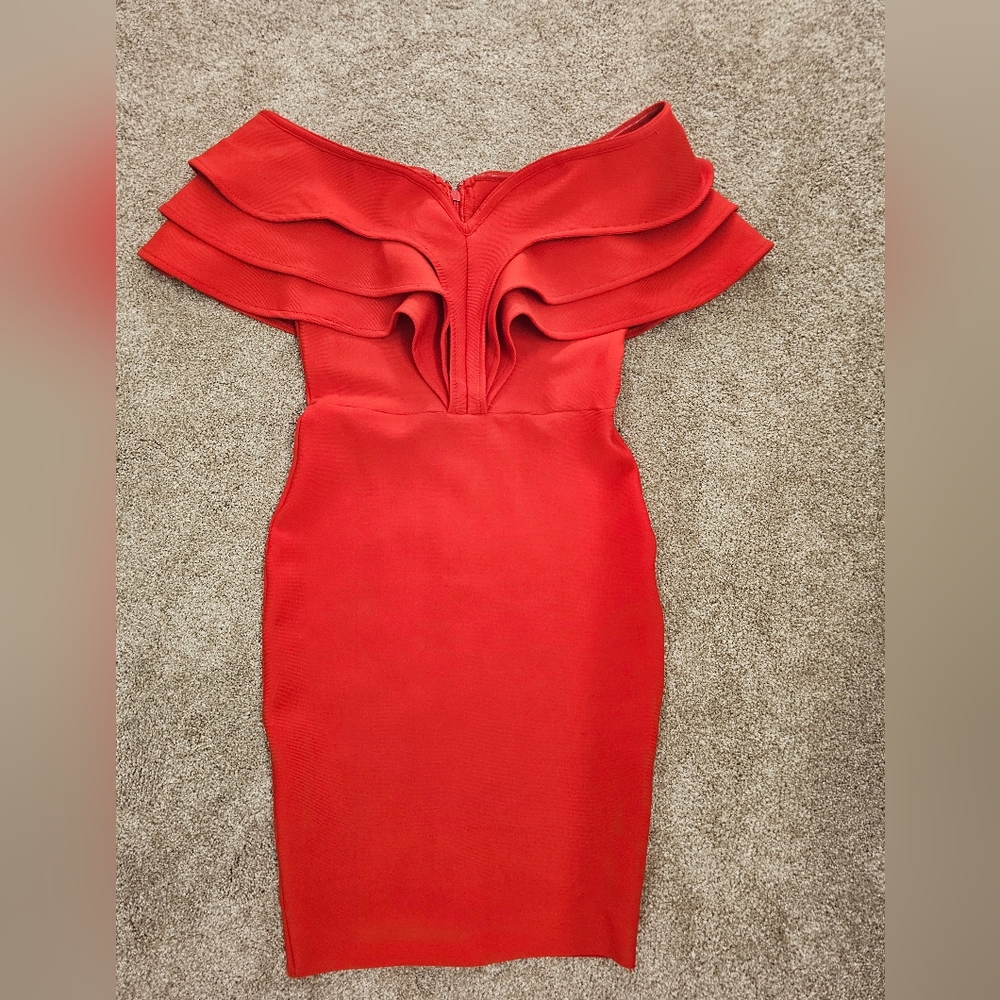 Elegant Red Off-Shoulder Dress